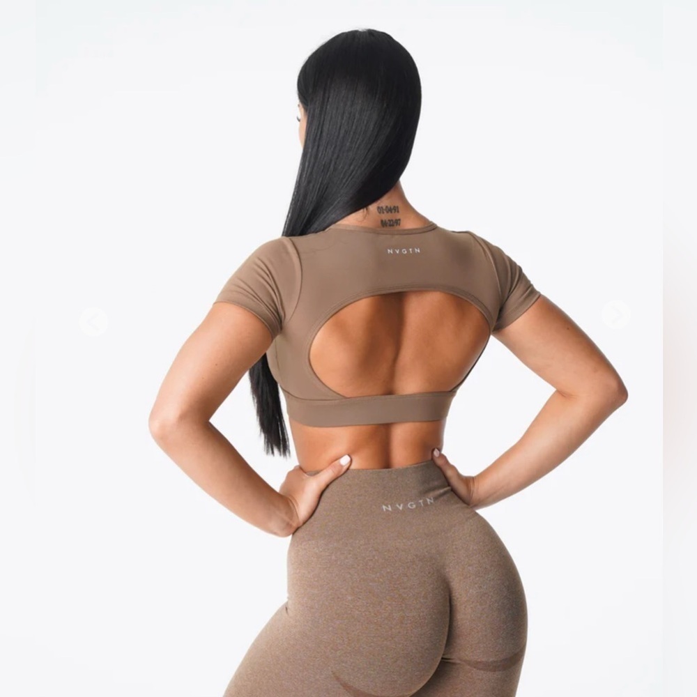 NVGTN Cropped Open Back Top, Size M